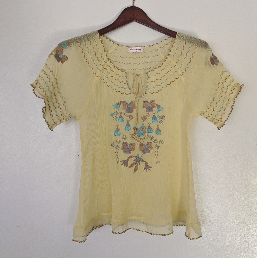 Early 2000s Miss Selfridge see through blouse
